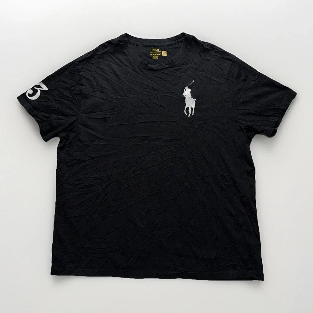 Polo Ralph Lauren Mens 2XB Big Pony Embroidered Black T-Shirt Short Sleeve Tee
